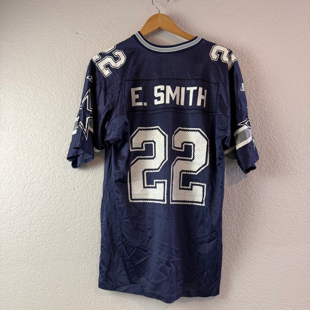 Vintage Logo Athletic Dallas Cowboys Emmitt Smith 22 Jersey Navy Blue Medium